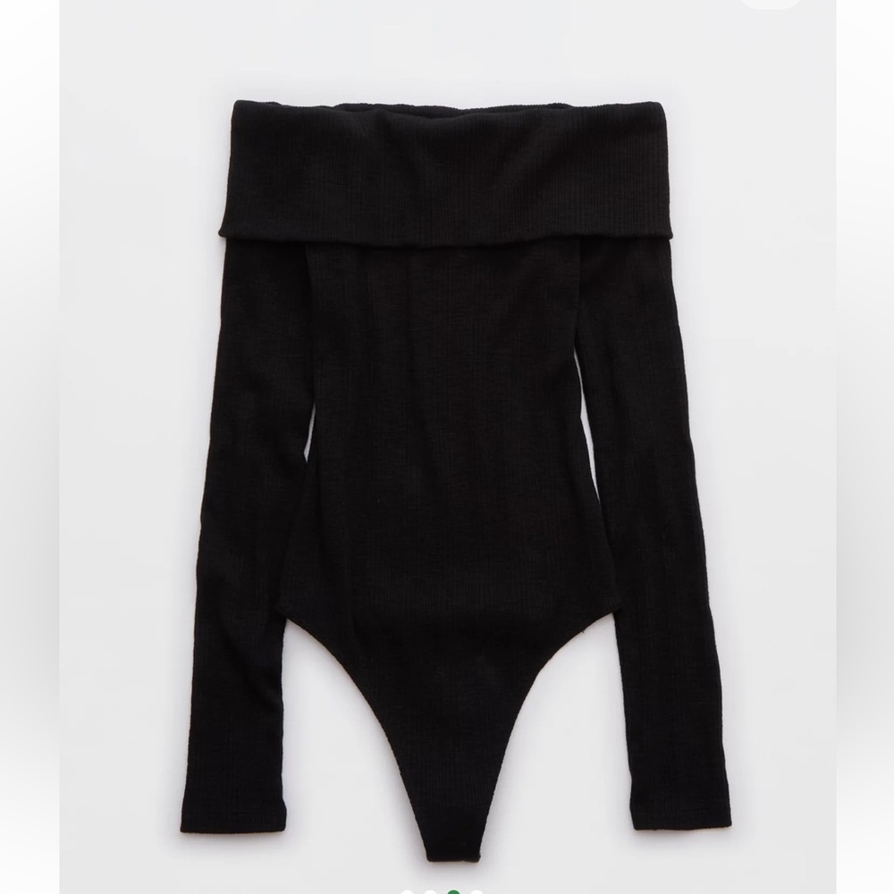 Aerie Long Sleeve Off The Shoulder Bodysuit Ribbed